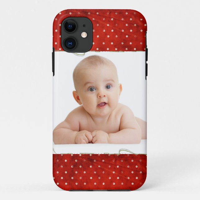 Red pin dots with photo Case-Mate iPhone case (Back)
