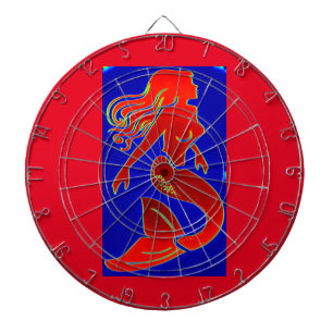 red pin-up mermaid dartboard
