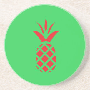 Red Pine apple in Green Coaster