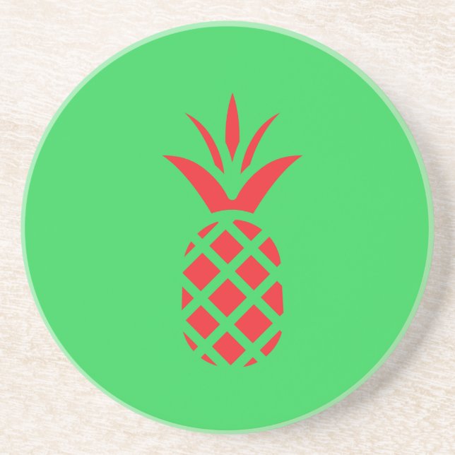 Red Pine apple in  Green Coaster (Front)