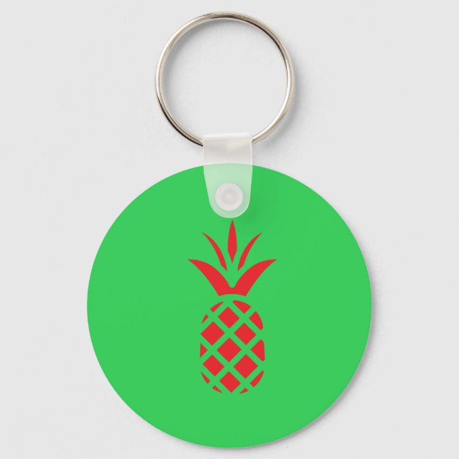Red Pine apple in  Green Key Ring (Front)