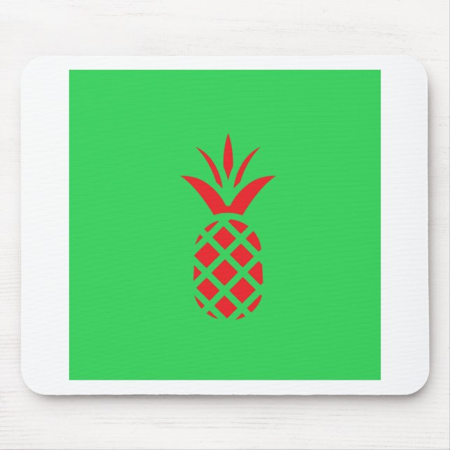 Red Pine apple in  Green Mouse Mat (Front)