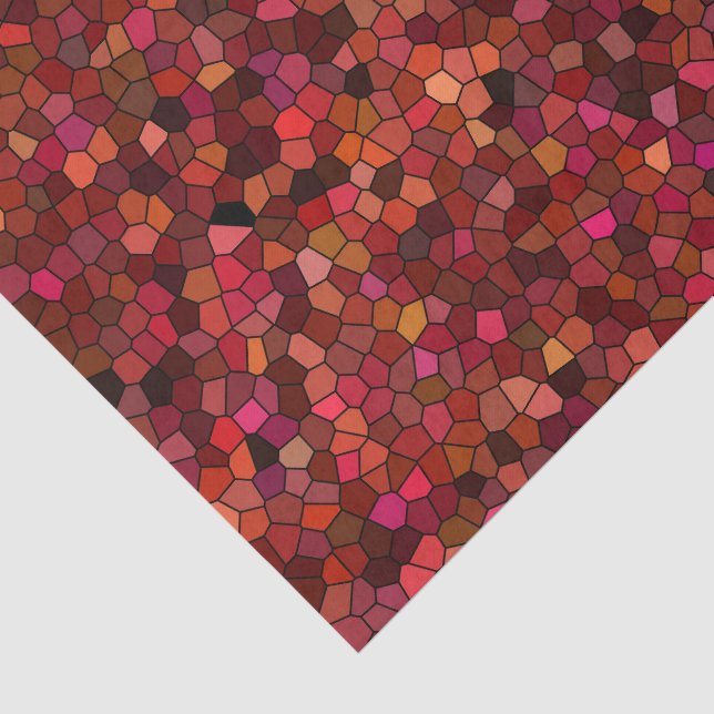 Red Pink Abstract Mosaic Seamless Pattern Tissue Paper (Detail)
