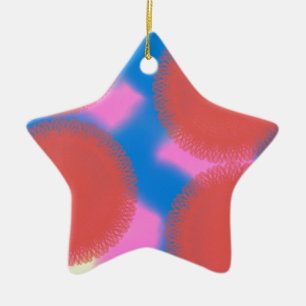 red pink and blue 56789 abstract art ceramic tree decoration