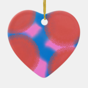 red pink and blue 56789 abstract art ceramic tree decoration
