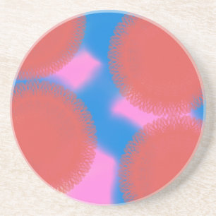 red pink and blue 56789 abstract art coaster