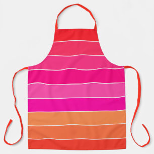 Red, Pink and Orange Stripes Apron