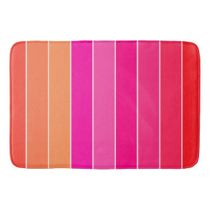 Red, Pink and Orange Stripes Bath Mat