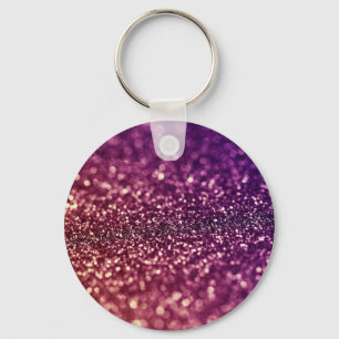 Red Pink and Purple Sparkle Diva Glitter Design Key Ring