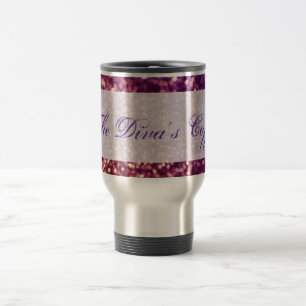Red Pink and Purple Sparkle Diva Glitter Design Travel Mug
