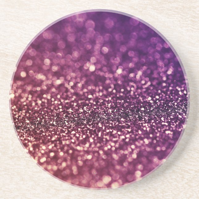 Red Pink and Purple Sparkle Glitter Coaster (Front)