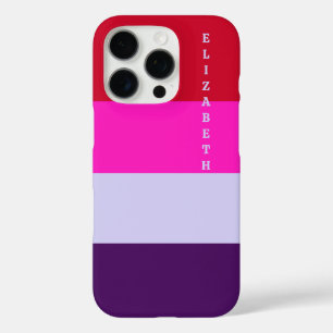 Red, Pink and Purple Stripes Pattern  iPhone 16 Pro Case