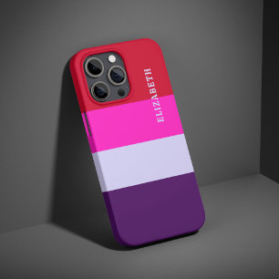 Red, Pink and Purple Stripes Pattern iPhone 16 Pro Case