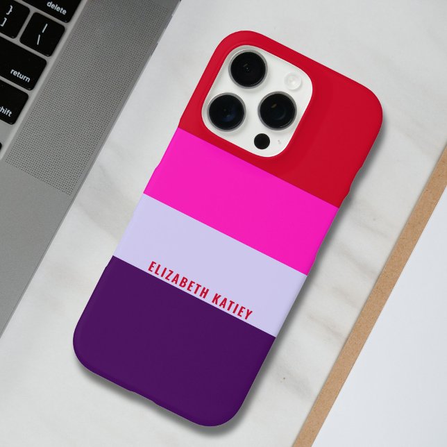 Red, Pink and Purple Stripes Pattern  Case-Mate iPhone Case (Creator Uploaded)