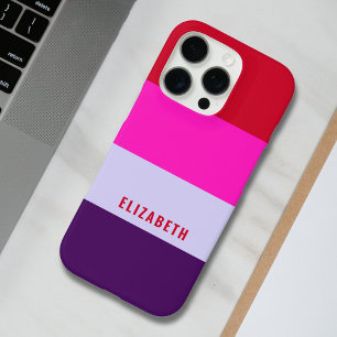 Red, Pink and Purple Stripes Pattern  iPhone 16 Pro Case