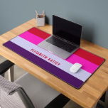 Red, Pink and Purple Stripes Pattern  Desk Mat<br><div class="desc">A trendy iPhone 16 Pro case featuring a red,  pink and purple stripes pattern. Stylish and modern,  this personalised accessory adds a unique touch while keeping your device protected.</div>