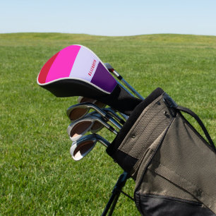 Red, Pink and Purple Stripes Pattern Golf Head Cover