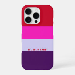 Red, Pink and Purple Stripes Pattern iPhone 16 Pro Case