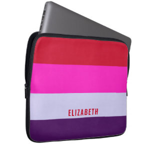Red, Pink and Purple Stripes Pattern  Laptop Sleeve
