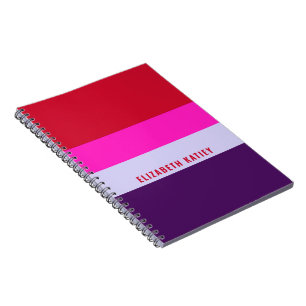 Red, Pink and Purple Stripes Pattern  Notebook