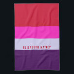 Red, Pink and Purple Stripes Pattern  Tea Towel<br><div class="desc">Add a pop of colour to your kitchen with the Red, Pink, and Purple Stripes Pattern Kitchen Towel. Featuring a bold striped design, this stylish and absorbent towel is perfect for drying dishes, wiping counters, or adding a decorative touch to your space. A great choice for those who love vibrant...</div>