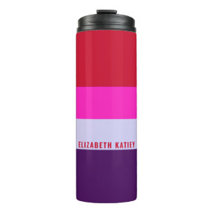 Red, Pink and Purple Stripes Pattern  Thermal Tumbler