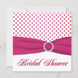 Red, Pink, and White Hearts Bridal Shower Invite