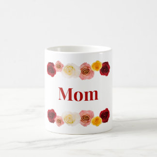 Red Pink and Yellow Roses Border Mum Coffee Mug