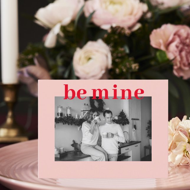 Red & Pink Be Mine | Couple Photo | Valentines  Postcard (Creator Uploaded)