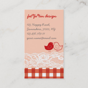 Red & Pink Birds Scrapbook Lace Profile Card