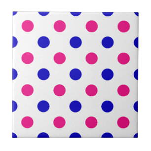 Red Pink Blue Polka Dot Pattern Tile