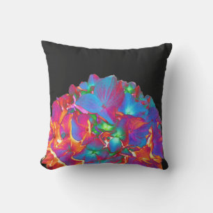 Red pink blue purple floral colourful floral cushion
