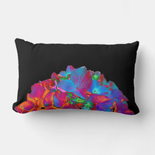 Red pink blue purple floral colourful floral lumbar cushion