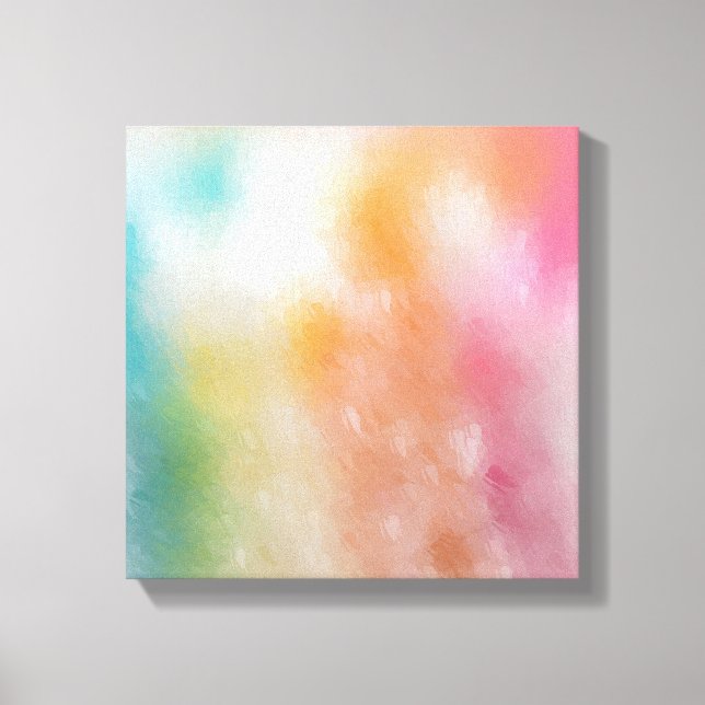 Red Pink Blue Purple Green Yellow Modern Trendy Canvas Print (Front)