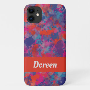 Red Pink Blue Purple Modern Colourful Drops iPhone 11 Case