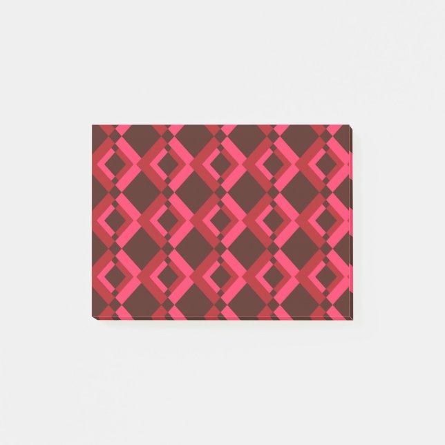 Red, pink, bold, lively, cool, trendy geometric post-it notes (Front)