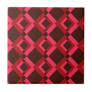 Red, pink, bold, lively, cool, trendy geometric tile