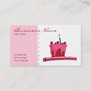 Red & Pink Cake Business Card