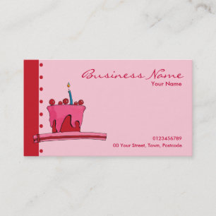 Red & Pink Cake pink Business Card