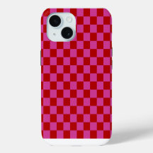 Red + Pink Check Chequered Chequerboard Pattern
