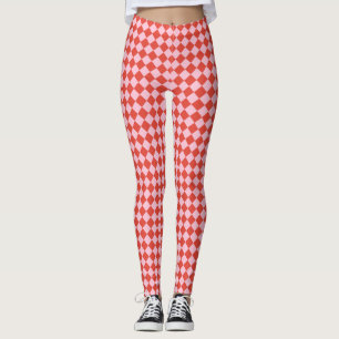 Red & Pink Chequerboard Leggings