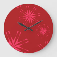 Red, pink, cool trendy modern star flower abstract