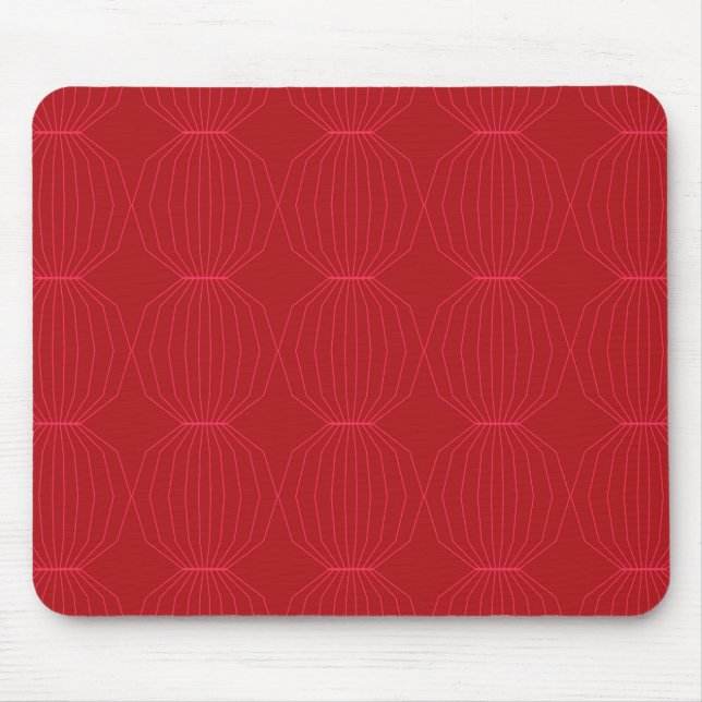 Red, pink, cool, unique, trendy, decorative art mouse mat (Front)