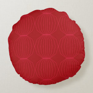 Red, pink, cool, unique, trendy, decorative art round cushion