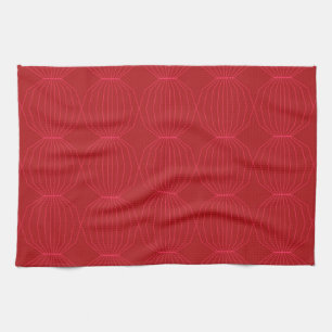 Red, pink, cool, unique, trendy, decorative art tea towel