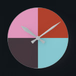 Red Pink Eggplant Blue Round Clock<br><div class="desc">2022-23</div>
