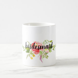 Red Pink Floral Coffee Mug