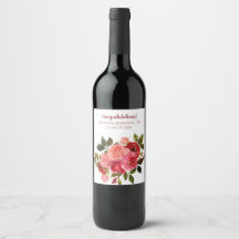 Red Pink Floral Rose Graduation