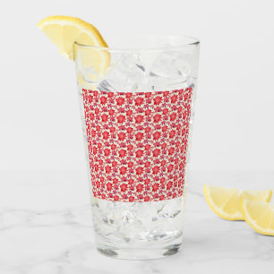 Red Pink Floral Seamless Pattern Dark Aesthetic  Glass