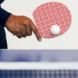 Red Pink Floral Seamless Pattern Dark Aesthetic Ping Pong Paddle